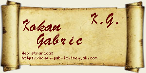 Kokan Gabrić vizit kartica